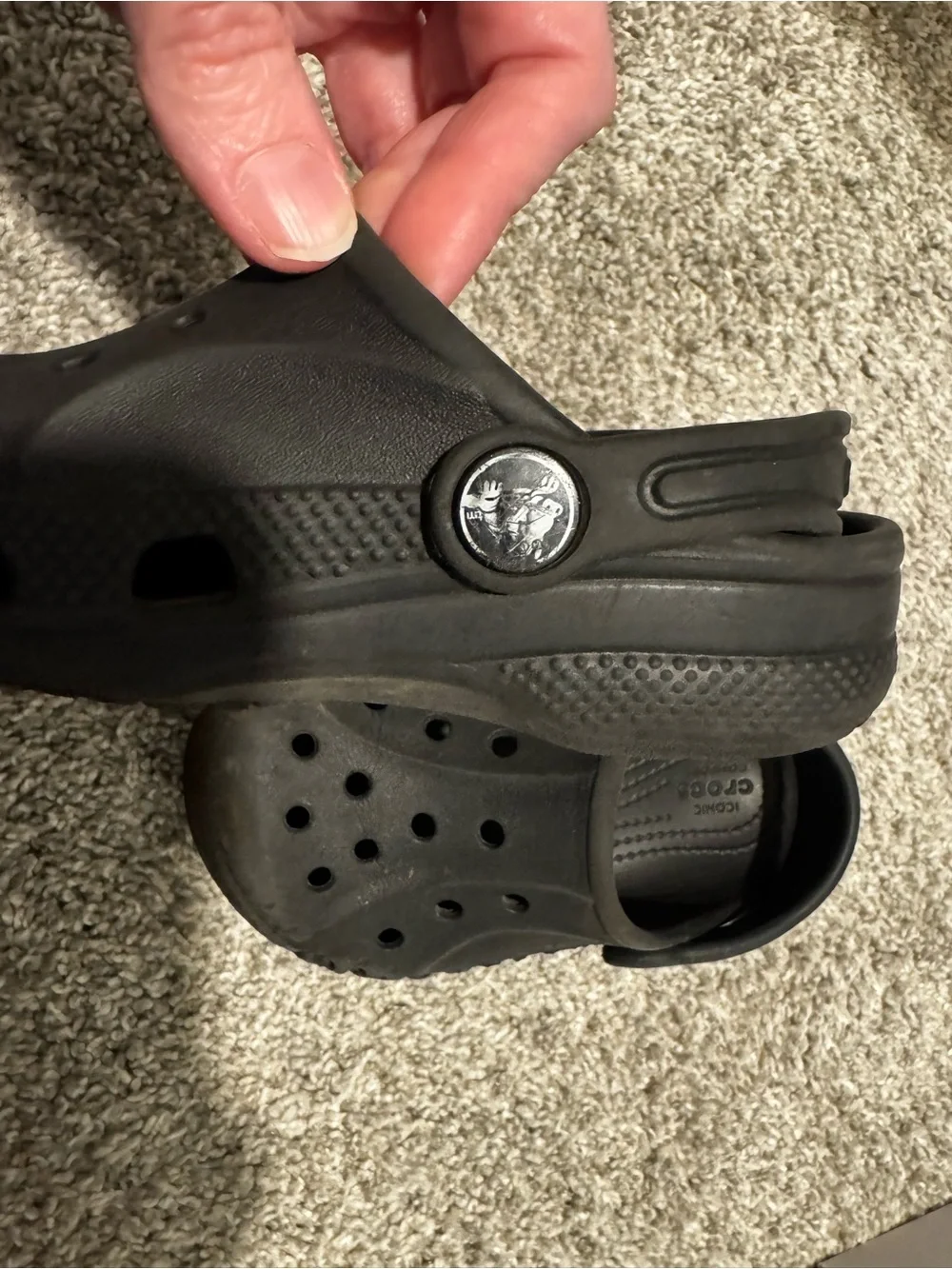 Used Baya Black Crocs Toddler Boy Girls C9 Small Kids 9 Summer shoes